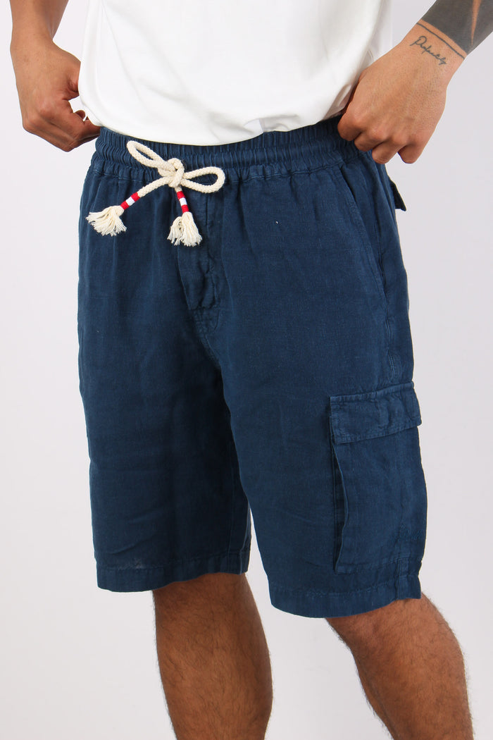 Bermuda Lino Coulisse Blu-6
