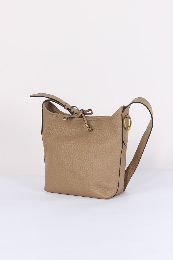 Carla Hobo Tracolla Pelle Martellata Taupe-2