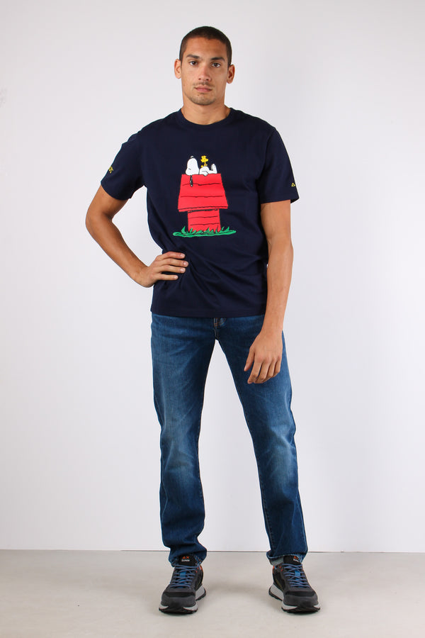 T-shirt Stampa Grande Navy Blue-2