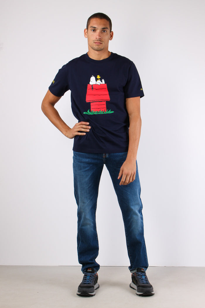T-shirt Stampa Grande Navy Blue-2