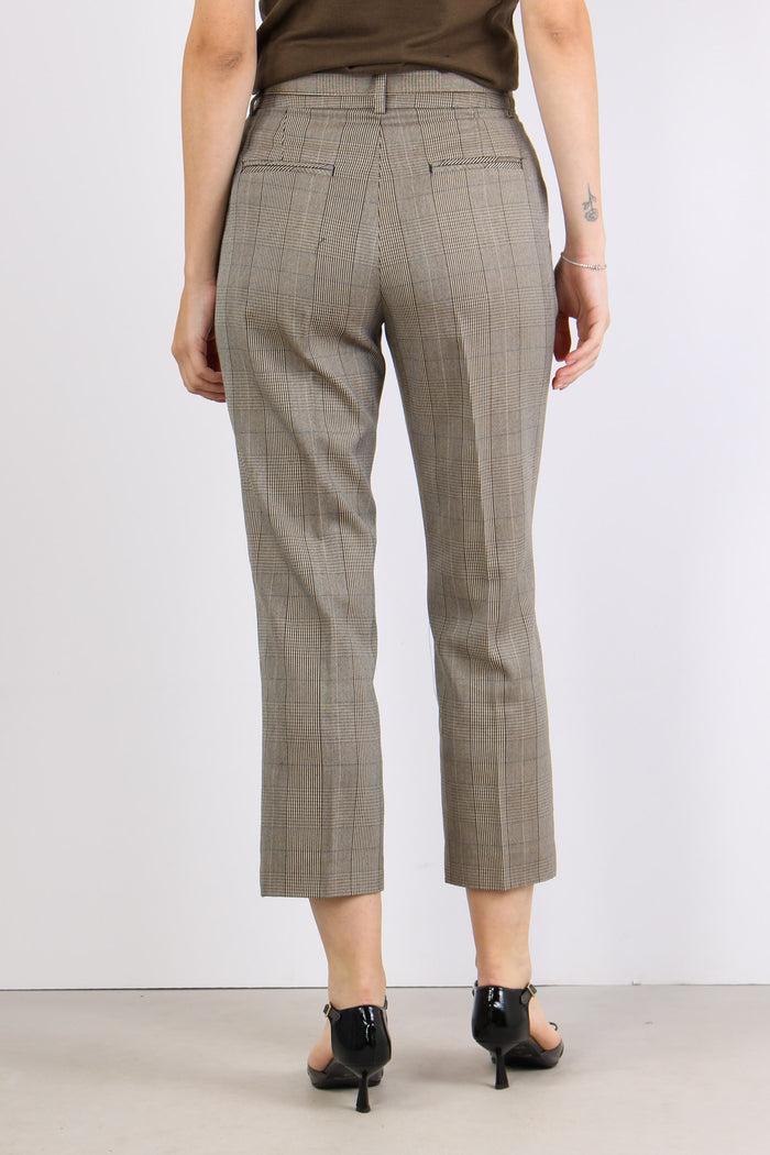 Taty Pantalone Dritto Check Fango/blu-6