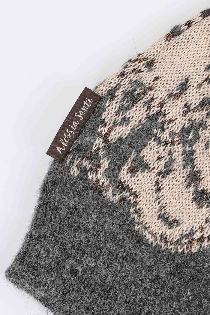 Cuffia Fantasia Fiori Grigio/beige-4