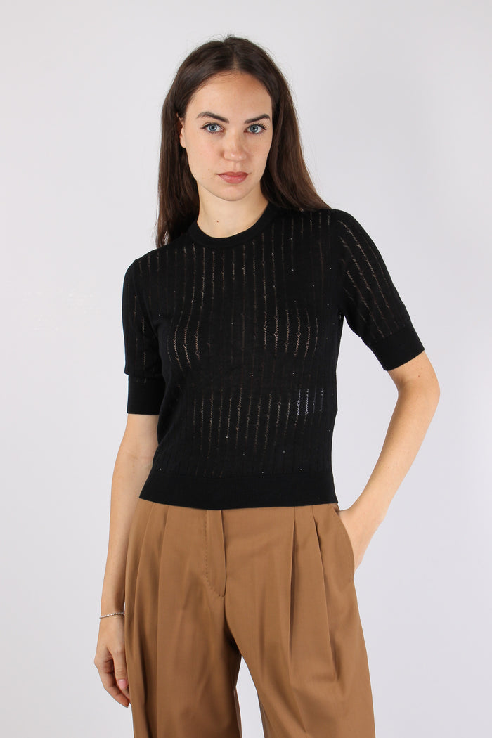 Pila Maglia Filato Lana Seta Nero-3