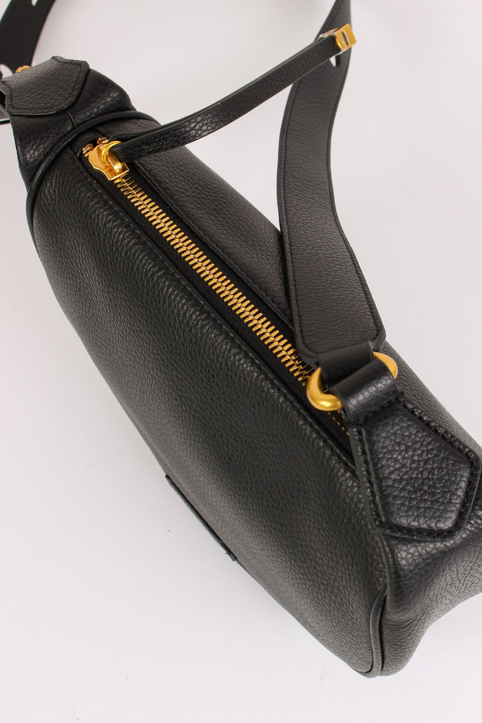 Charlotte Mezzaluna Pelle Nero-5