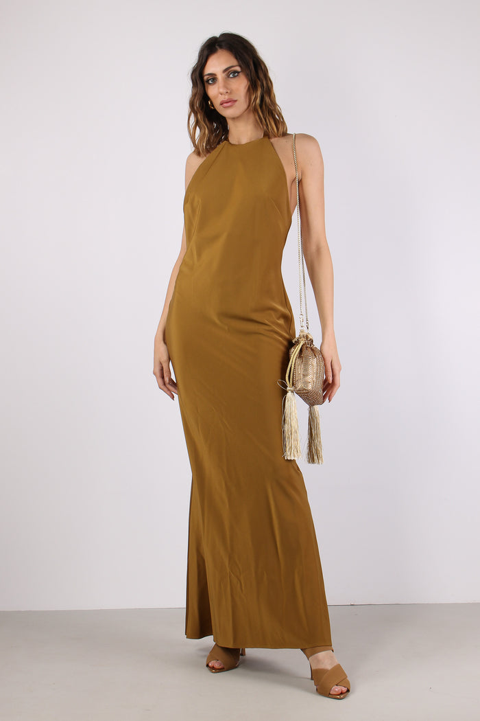 Abito Lungo Raso Bronze-5
