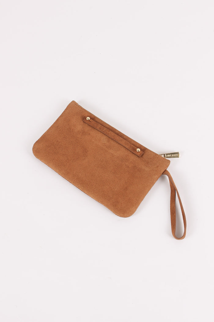 Borsa A Tracolla Midi Suede Cognac-7