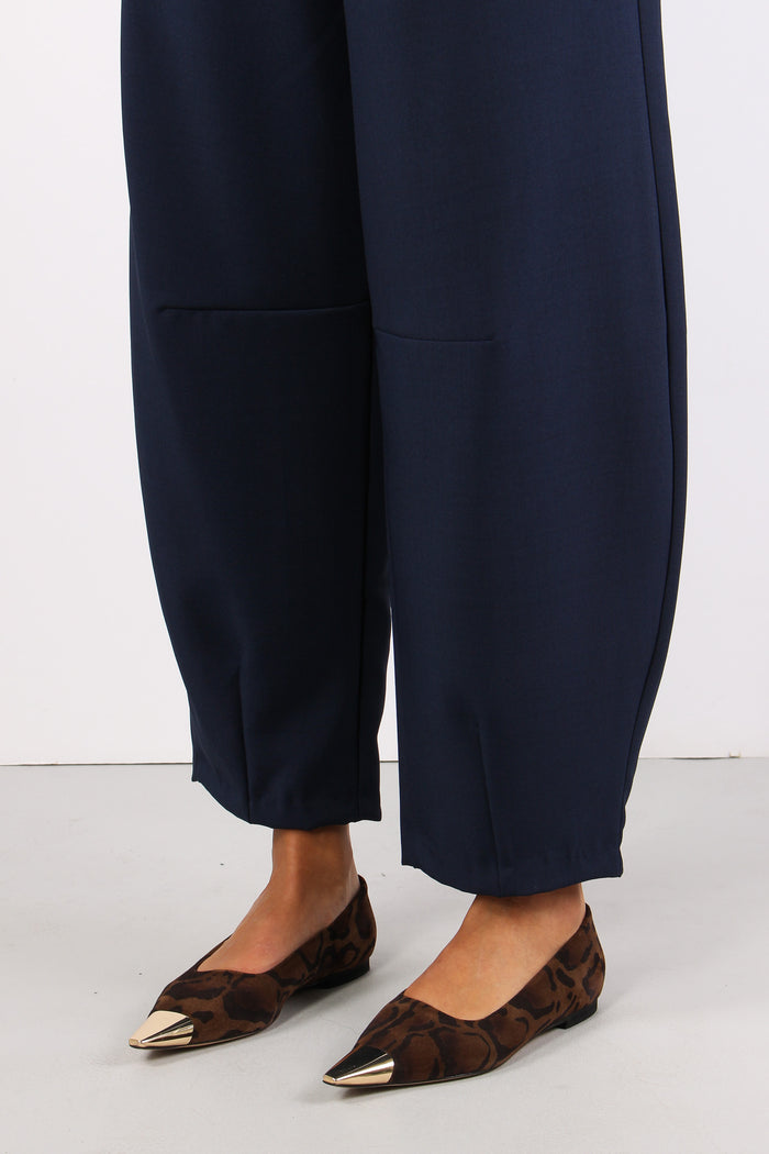 Pantalone Carrot Tessuto Tecni Blu-6