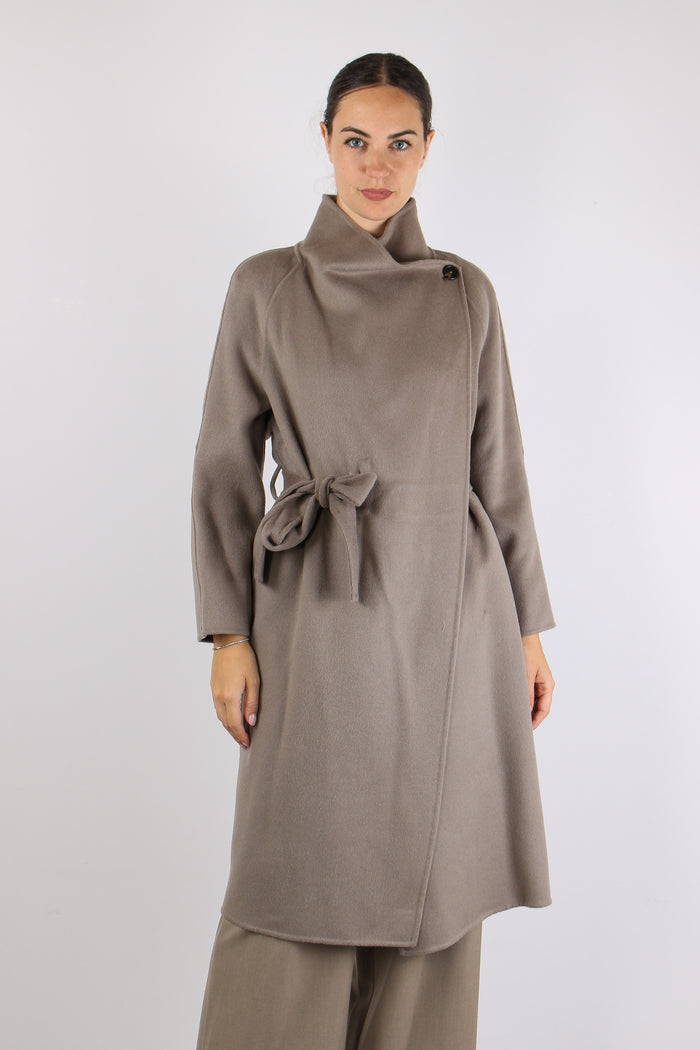 Cappotto Lana Cinturato Fango-2