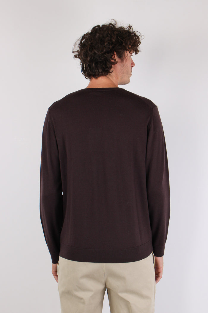 Maglia Girocollo Lana Merinos Cacao-4