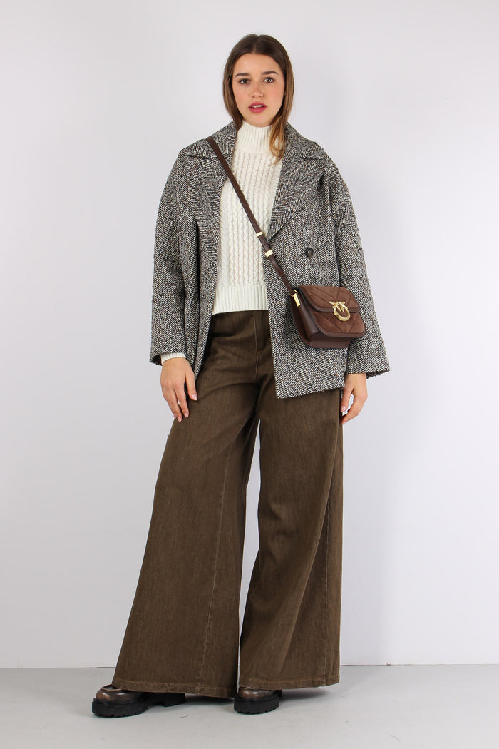 Maglia Collo Alto Treccia Panna-6