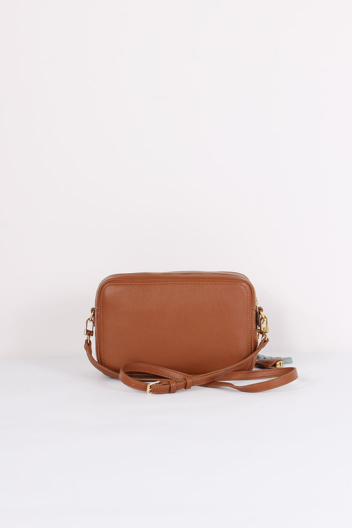 Penelope Tracolla Doppia Zip Cuoio-3