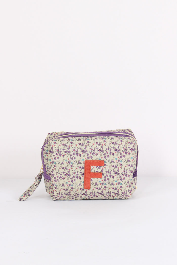 Pochette Patch Lettera F Beige/viola