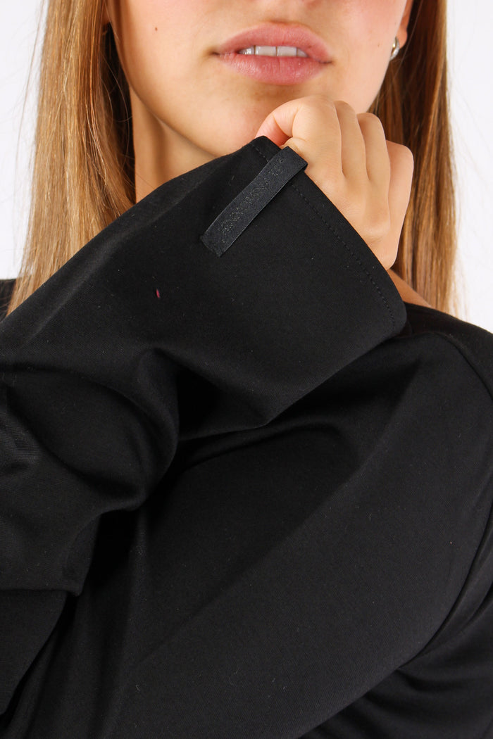 Abito Corto Scavo Dietro Nero-8