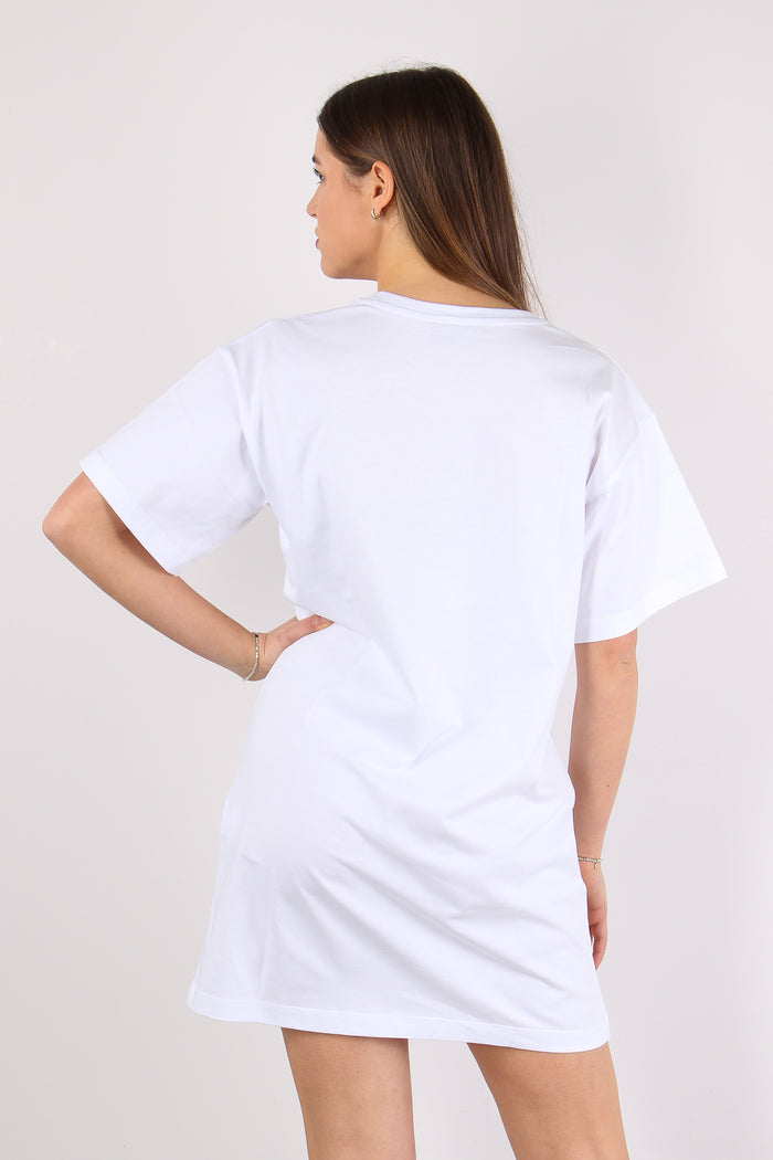 Maxi T-shirt Ricamo Maison Gae Bianco-4