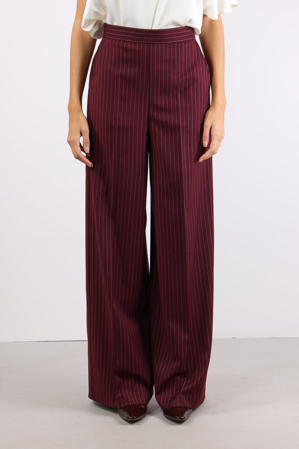 Pantalone Palazzo Gessato Bordeaux-2