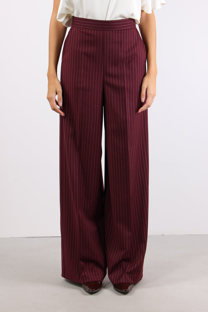 Pantalone Palazzo Gessato Bordeaux-2