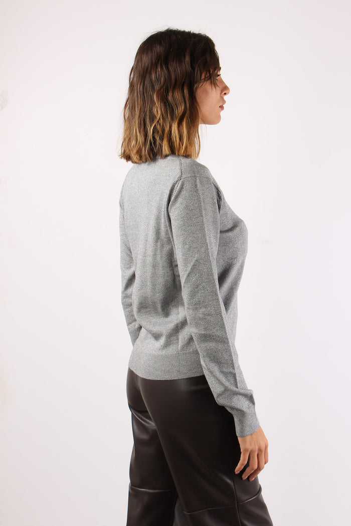 Maglia Viscosa Lurex Grigio-7