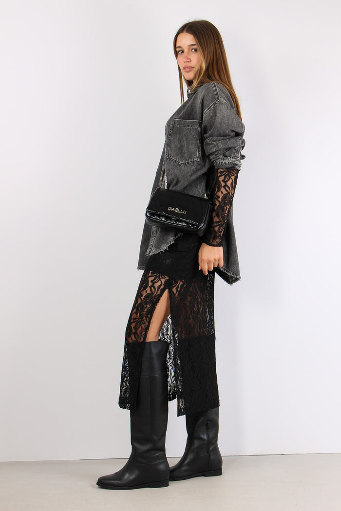 Longuette Pizzo Spacco Nero-5