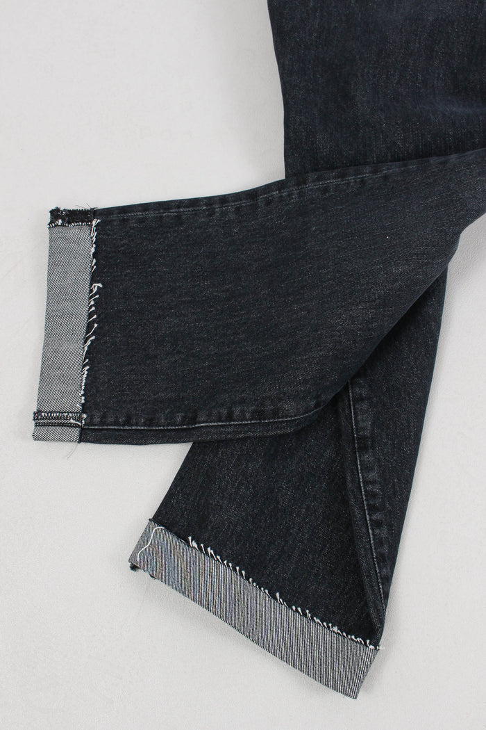 Denim Boyfriend Risvolto Denim Black-7