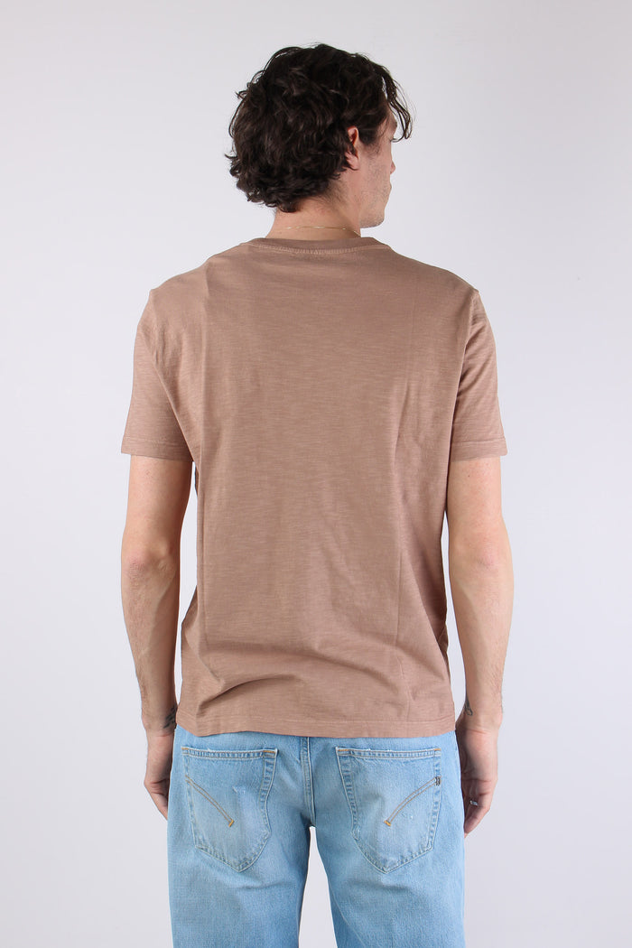 T-shirt Cotone Fiammato Logo Patch Orzo-5