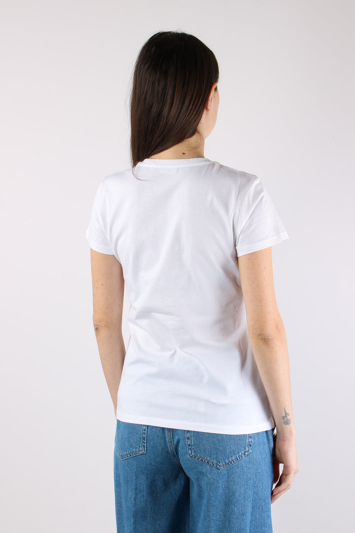 T-shirt Slim Fantasia Fiori Bianco/br-4