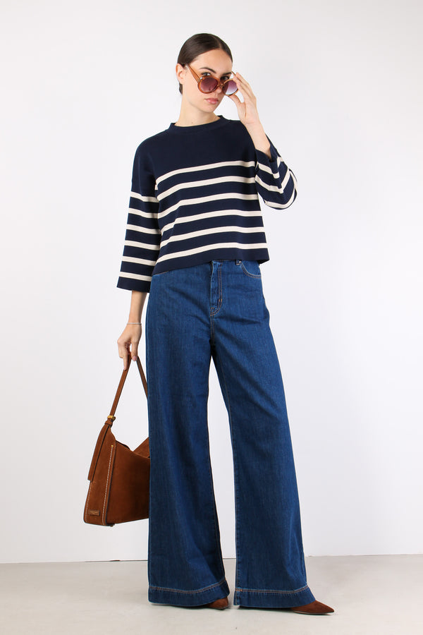 Pinide Maglia Cotone Riga Riga Mariniere