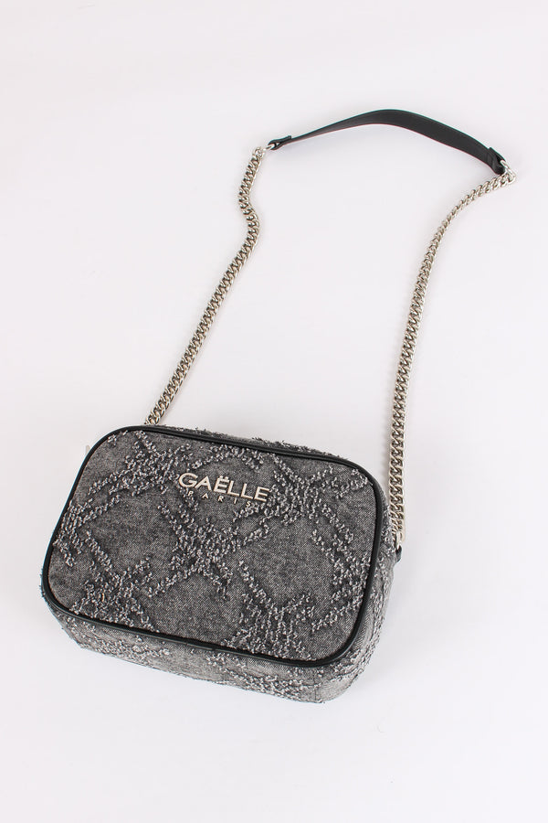 Camera Bag Denim Sfrangiato Nero-2