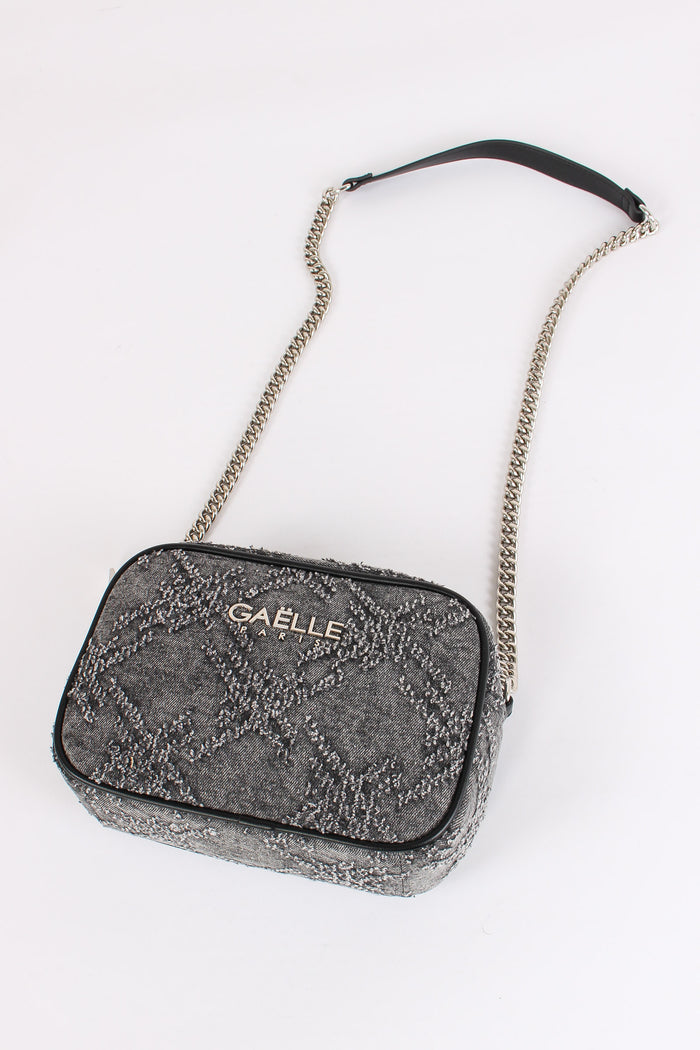 Camera Bag Denim Sfrangiato Nero-2