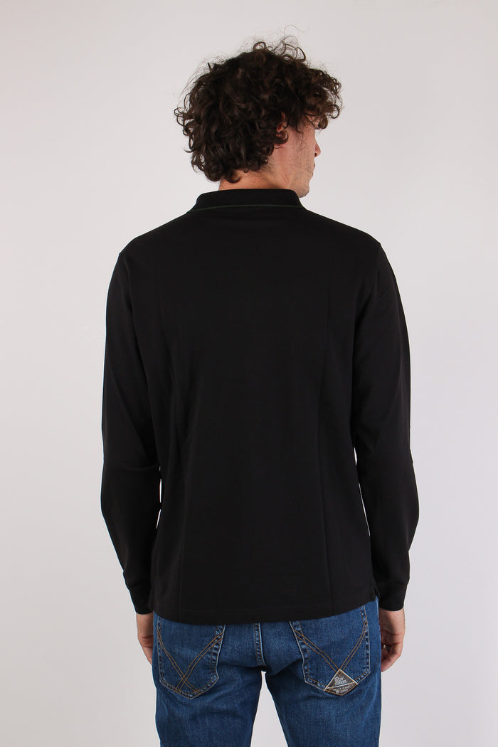Polo M/l Profilo Contrasto Nero-4