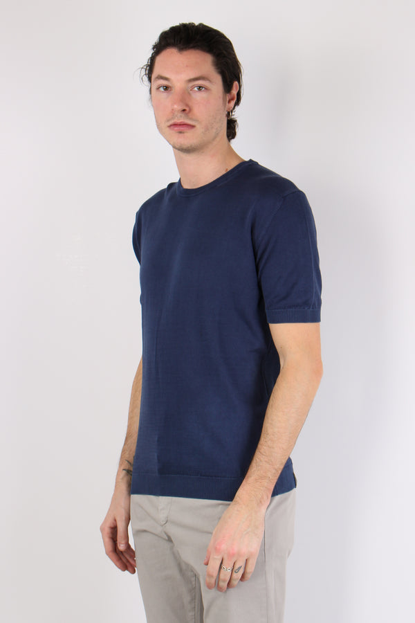 Maglia Girocollo Cotone Night Blu-2