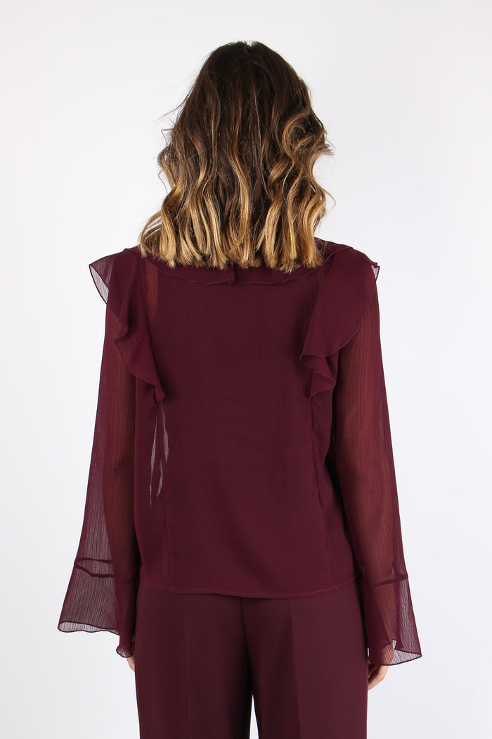Camicia Rouge Crepe Bordeaux-5