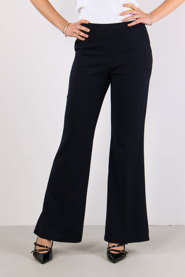 Pantalone Zampa Scuba Crepe Blu-2