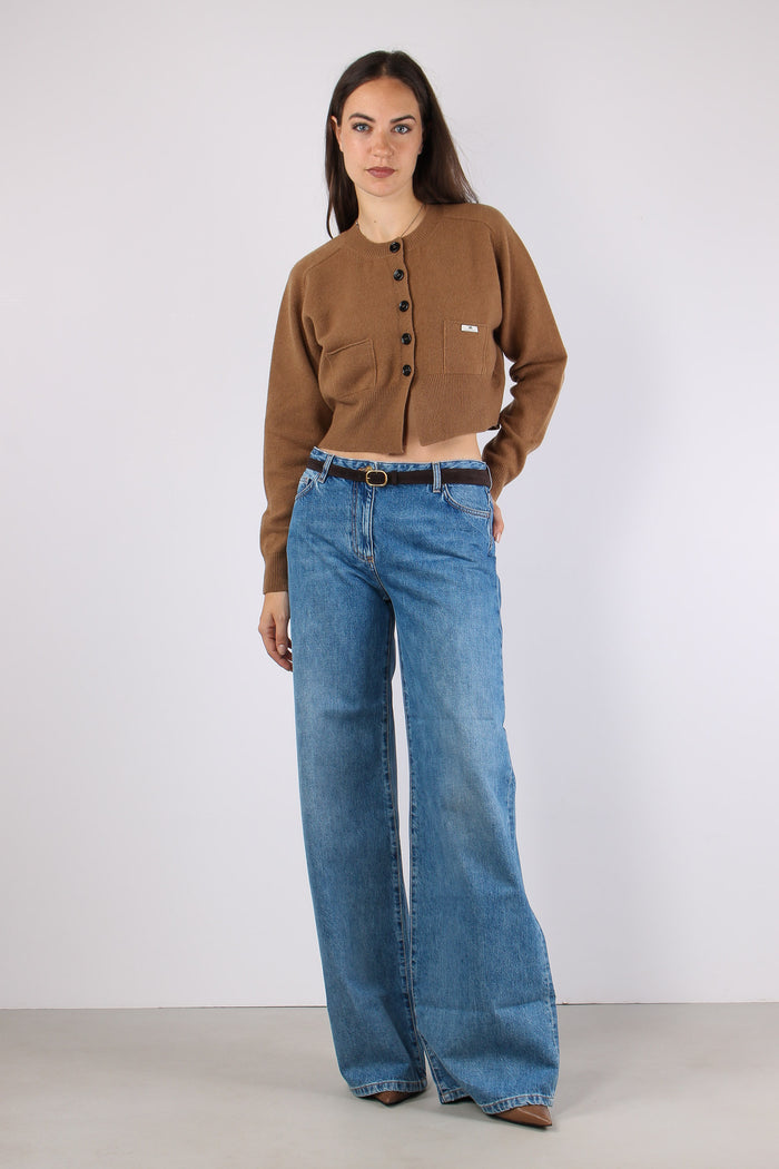 Denim Palazzo Cintura Blu Vintage-6