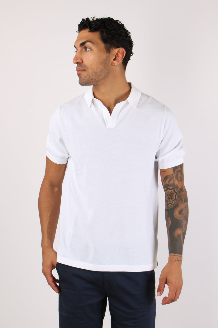 Polo Cotone Crepe Bianco-3