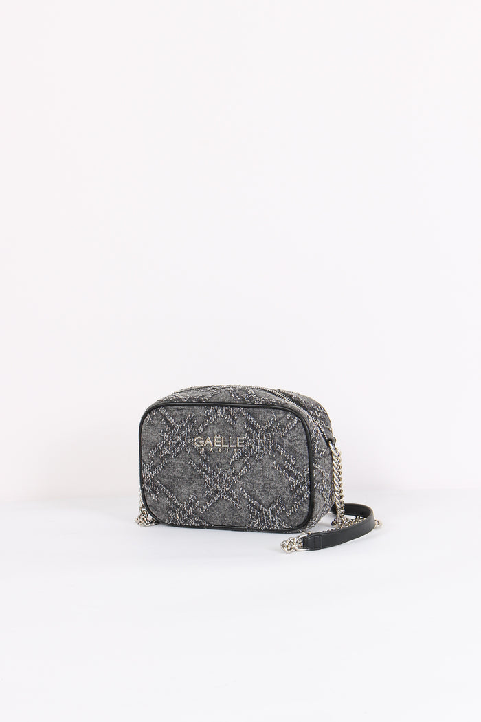 Camera Bag Denim Sfrangiato Nero-3