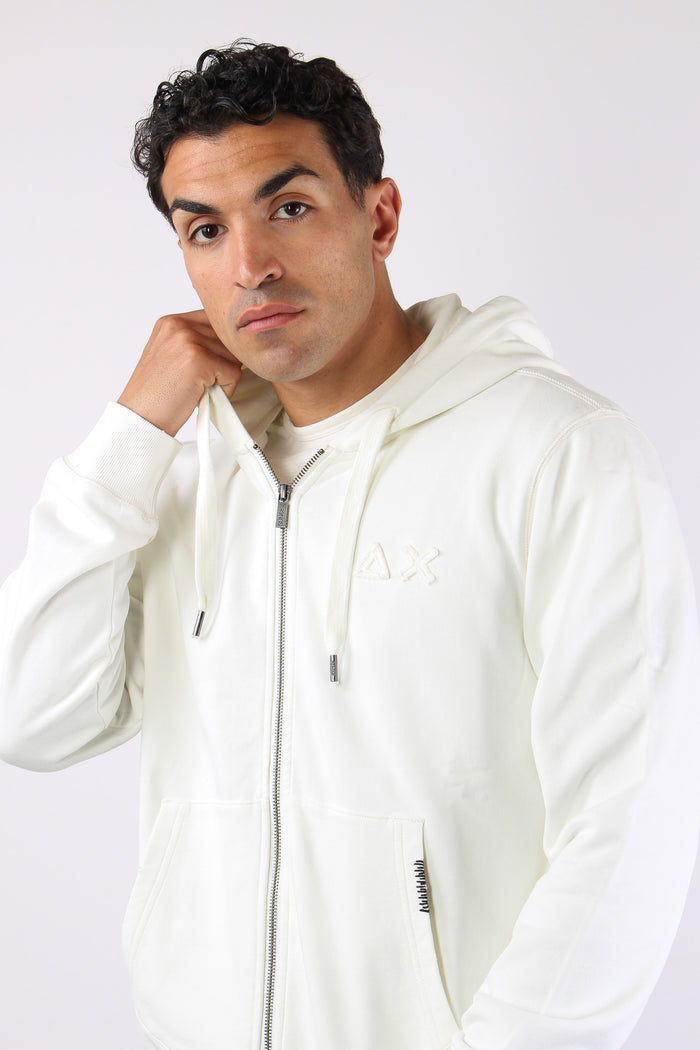 Felpa Full Zip Delavee Bianco-7