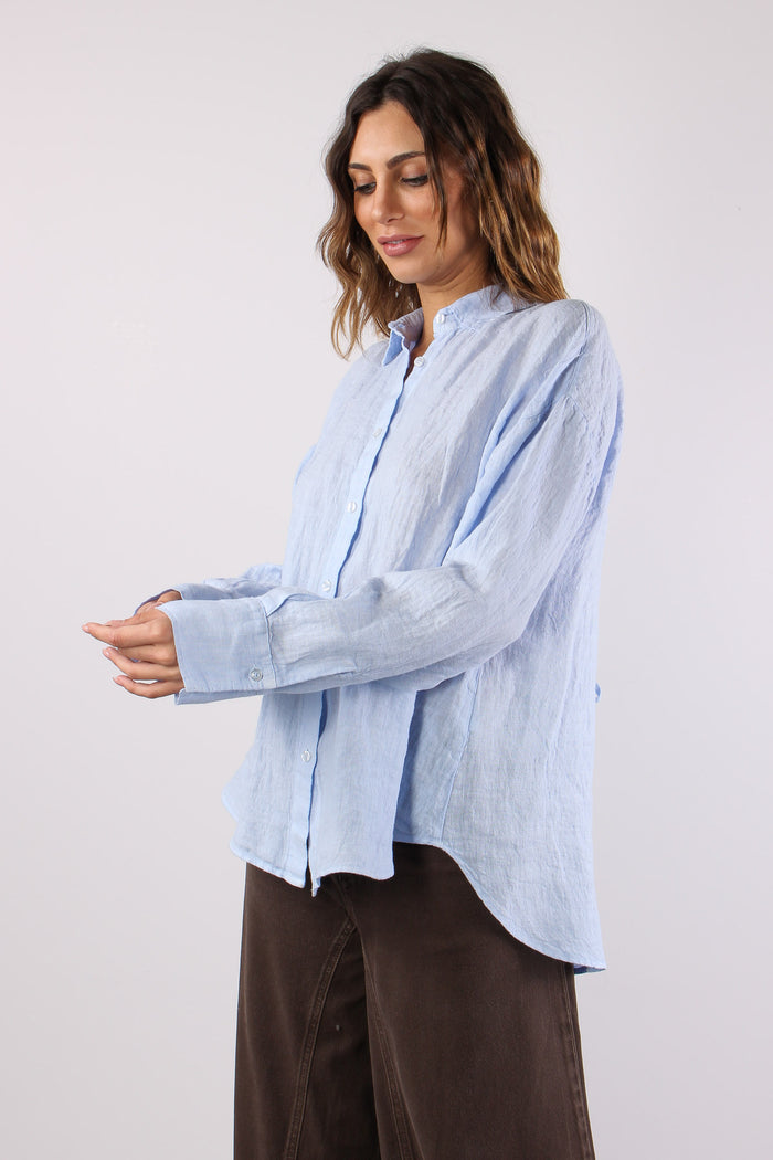Camicia Lino Retro Fiocchi Azzurro-7