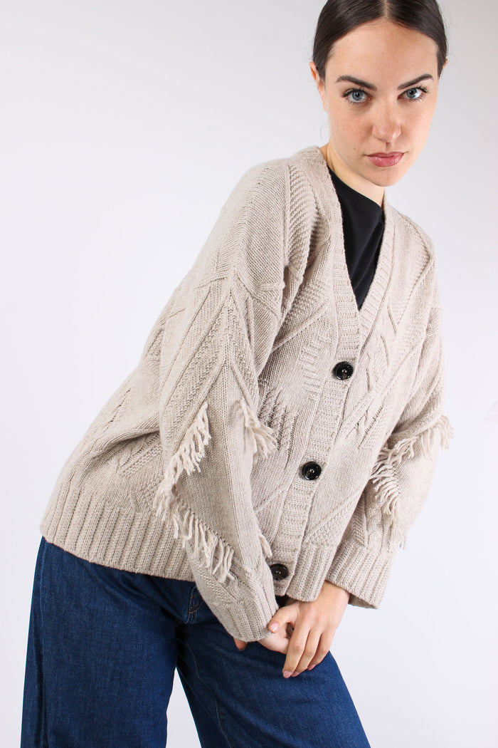 Stallo Cardigan Over Frange Casha Melange-4