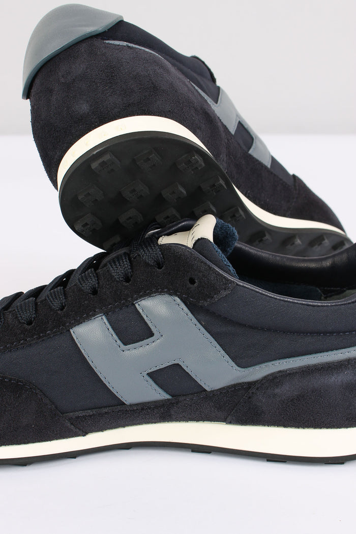 Sneaker Tessuto Tecnico Camoscio Blu-4