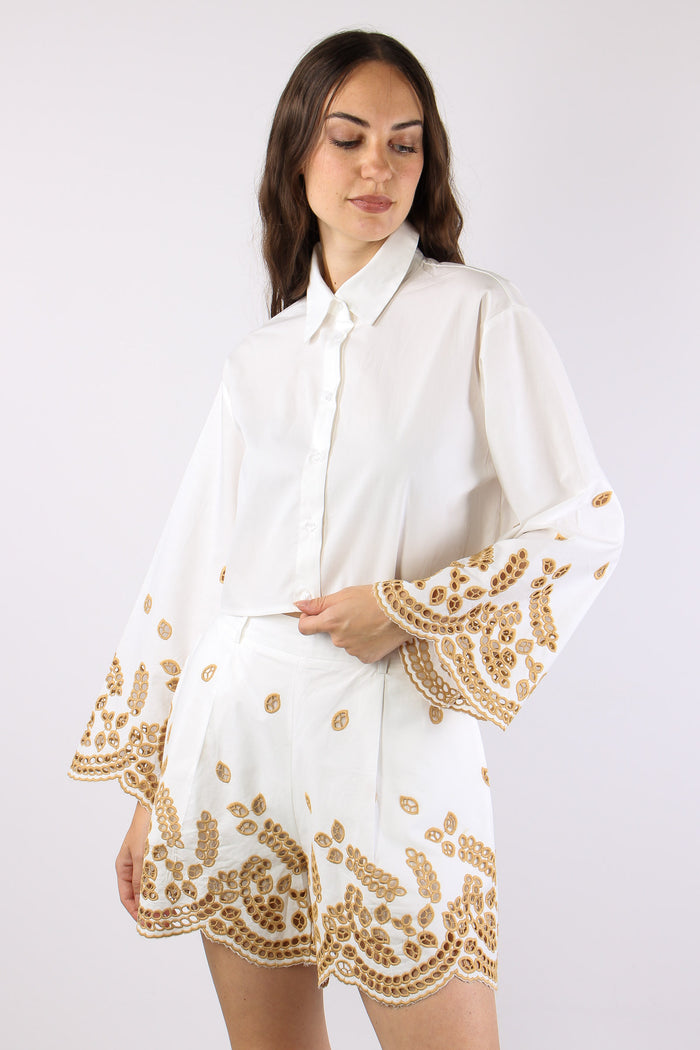 Camicia Crop Sangallo Bianco-8