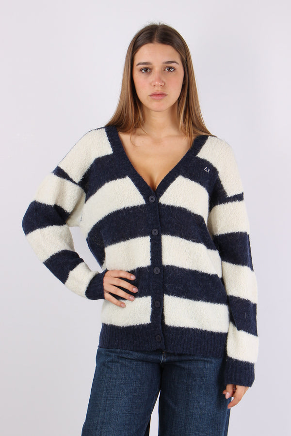 Cardigan Over Riga Bianco/navy-2