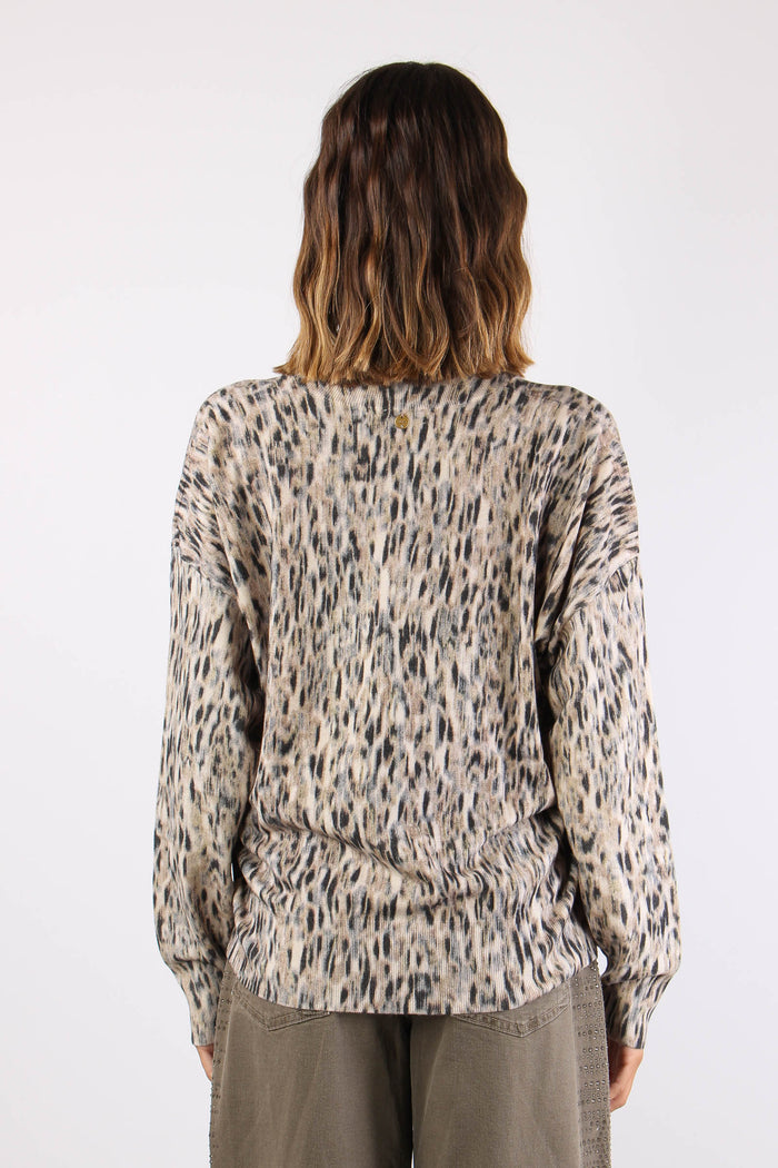 Maglia Scavo V Animalier Spotted Chine-4