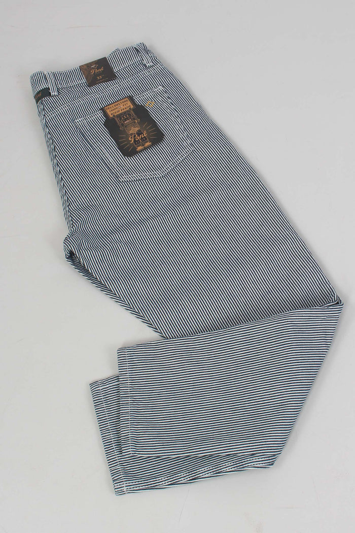Pantalone Cropped Righe Blu/grigio-5