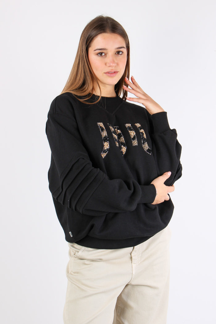 Felpa Logo Strass Black-5