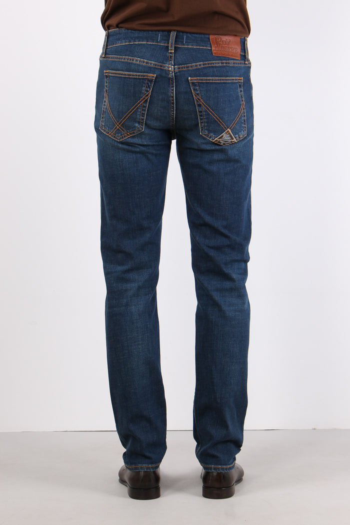 Denim Cuciture Contrasto Denim Scuro-5