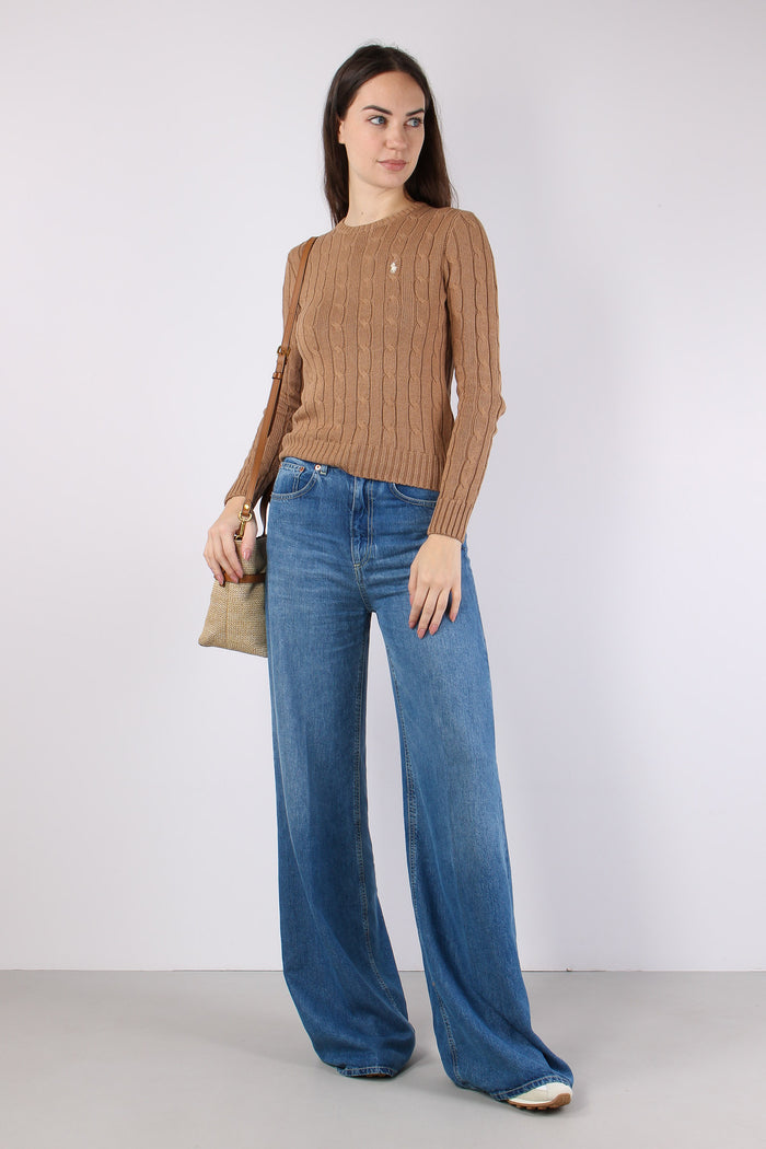 Pullover Trecce Cotone Camel Melange
