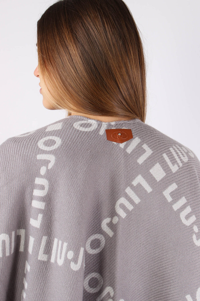 Poncho Logo Maxi Rombo Grey Cloud-7