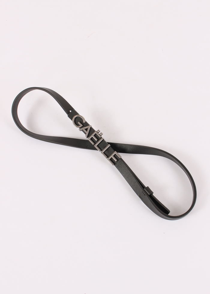 Cintura Pelle Liscia Logo Nero/argento-2