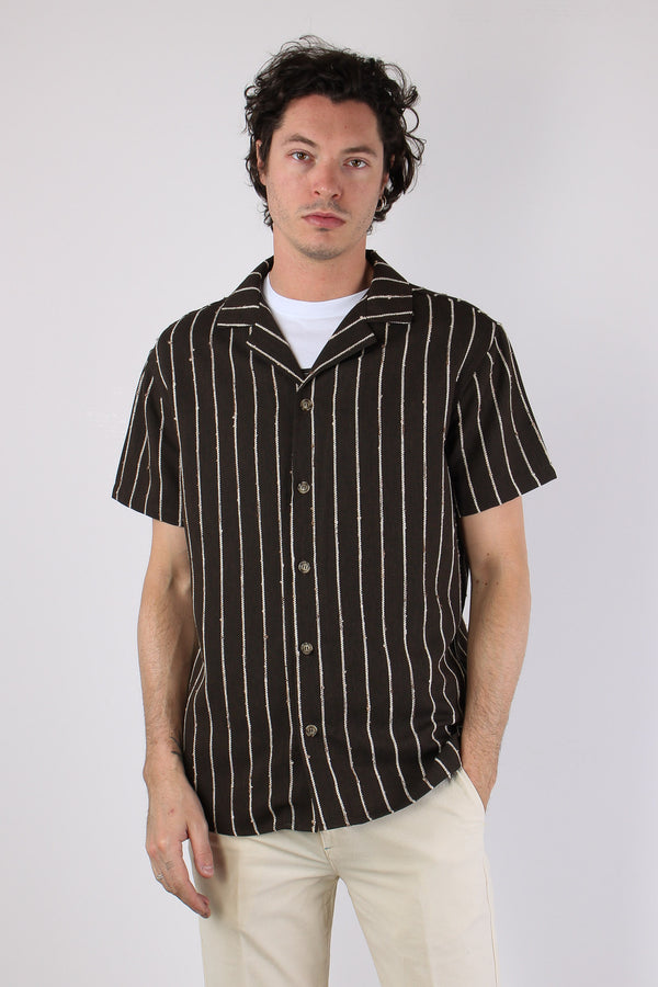 Camicia Over Riga Moro
