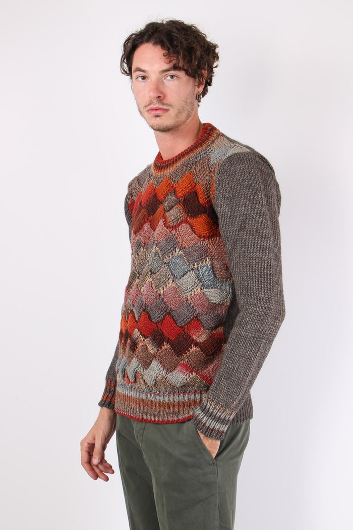 Maglia Effetto Missoni Ruggine-3